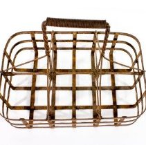 6 compartment metal milk bottle carrier -  Top